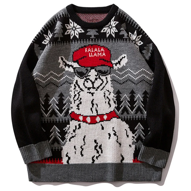 gray sweaters Plegie свитера мужские забавные альпаки мужские s пуловер Harajuku o-образным вырезом мужские свитера в студенческом стиле вязаные осенне-зимние свитера парные - Цвет: gray sweaters