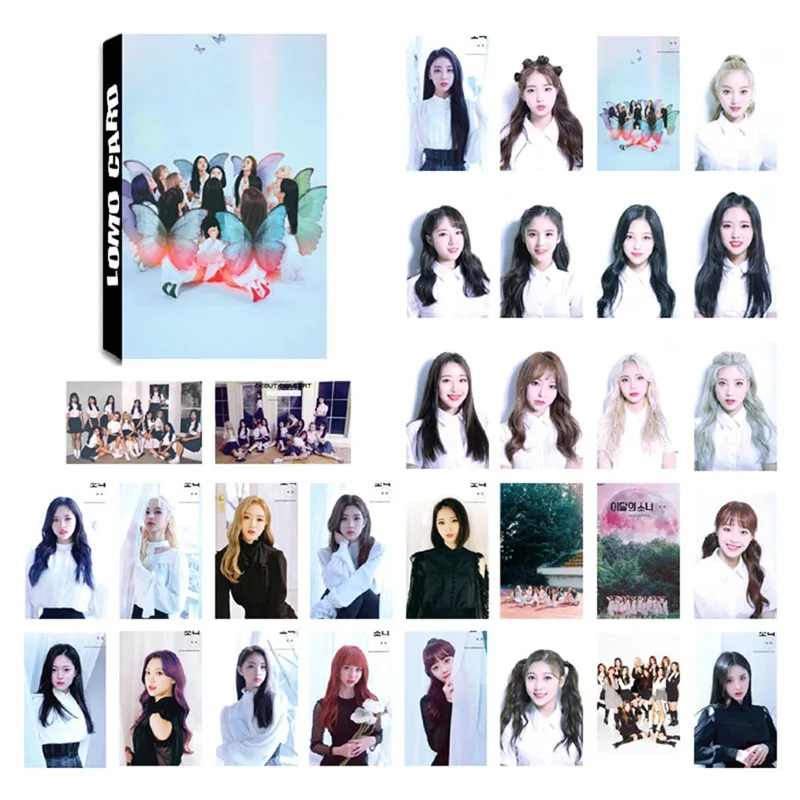 

30Pcs/Set LOONA Butterfly Album Self Made Paper Lomo Card Photo Card Poster Photocard Fans Gift Collection