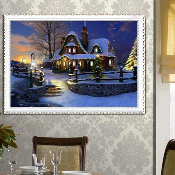 

Night View Diamond Painting New Stick Diamond Embroidered Cross Stitch Brick Bedroom Living Room Decorative