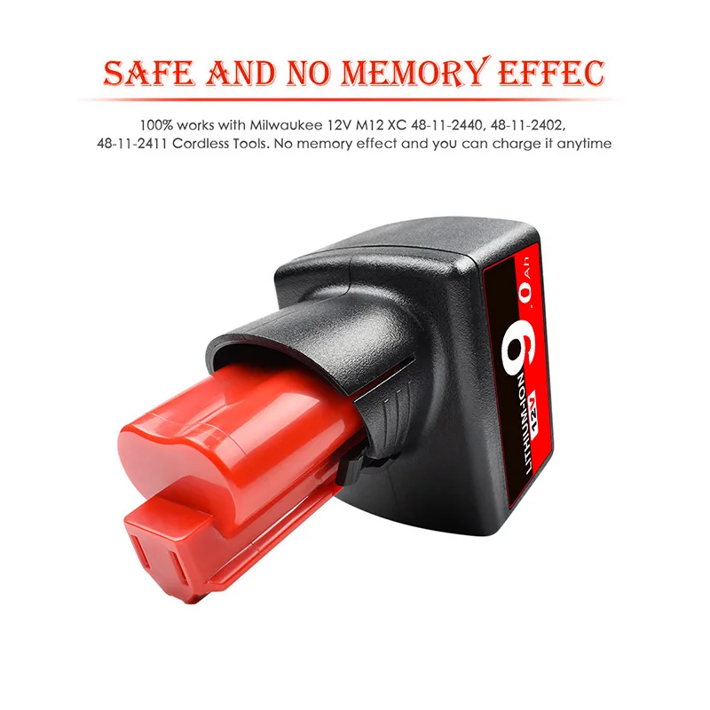 Bonacell 48-11-2460 9000mAh 12v rechargeable battery for milwaukee m12 XC Cordless Tools 48-11-2402 48-11-2411 Milwaukee tool