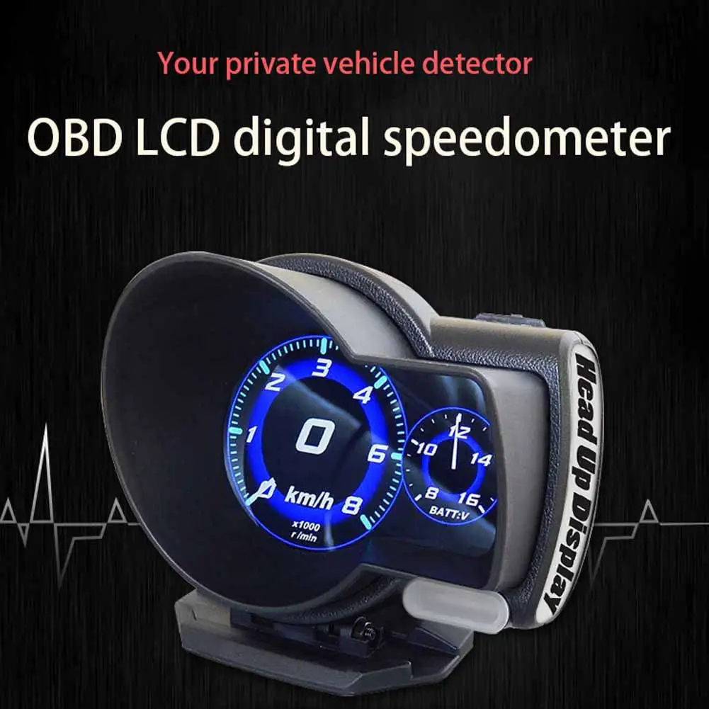

LCD Color Screen HUD Head-up Display OBD2 Intelligent Safe Driving Computer Clearance Fault Code Scan Fault Car Diagnostic Tool