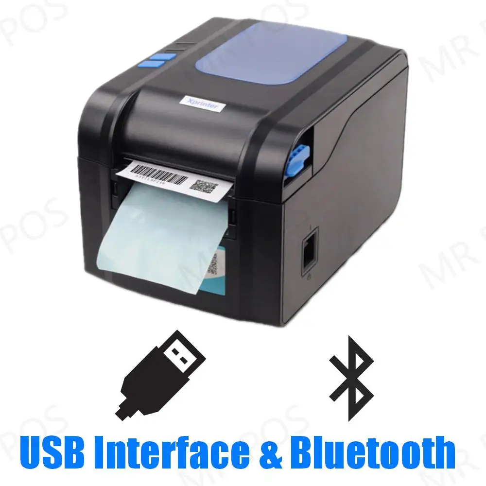 mini color printer Xprinter XP-370B 20-80mm POS Thermal Receipt Label Dual-Purpose Printer USB Sticker Printer Barcode Make Machine for Supermarket bluetooth pocket printer Printers