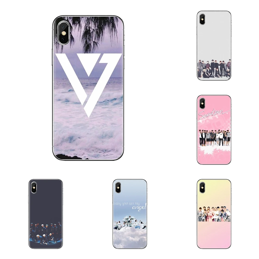 For Samsung Galaxy J1 J2 J3 J4 J5 J6 J7 J8 Plus 2018 Prime 2015 2016 2017 Phone Cover Housing Rainbow KPop Seventeen Logo Poster |