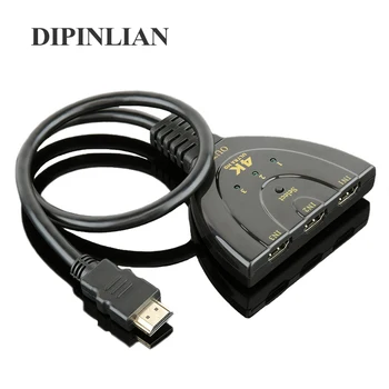 

HDMI Switch 3 in 1 Out with High Speed Switch Splitter Pigtail Cable Supports 4K 1080P 3D Player for DVD HDTV Xbox PS3 PS4