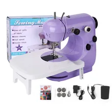 INNE Sewing Machine Mini Portable Assistant Household Handheld Electrec With Night Light Foot Pedal Straight Line Two Thread Kit 