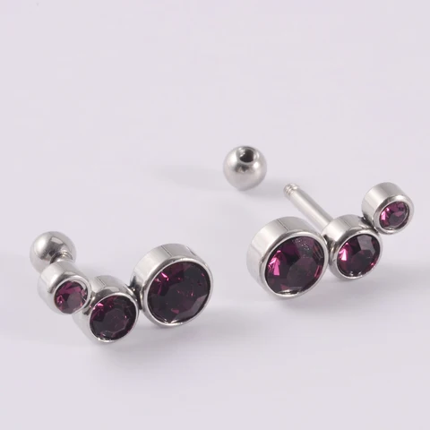 Surgical Steel Zircon Ear Studs Ear Tragus Cartilage Daith Helix Lobe Conch Piercing Crystal Earrings Body Piercing Jewelry