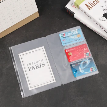 

PVC Zipper Pocket File Folder Loose-leaf Storage Pouches Bag Transparent Card Travel Journal Passport Organizer Resealable