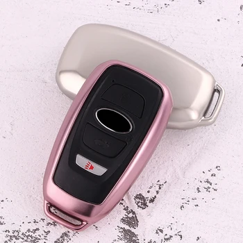 

QHCP Car Key Shell TPU Remote Key Covers Case Protector Blue Black Pink Silver For Subaru Forester Outback Legacy XV Impreza BRZ