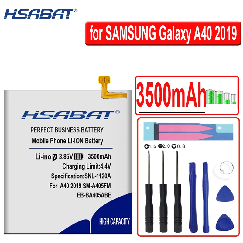 HSABAT 3500 мАч EB-BA405ABE батарея для SAMSUNG Galaxy A40 SM-A405FM/DS SM-A405FN/DS GH82-19582A