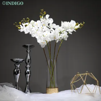 

INDIGO- 5pcs Orchid Flower Real Touch Phalaenopsis Latex Coating Flower Wedding Party Fake Flower Butterfly Flower Interior Trim