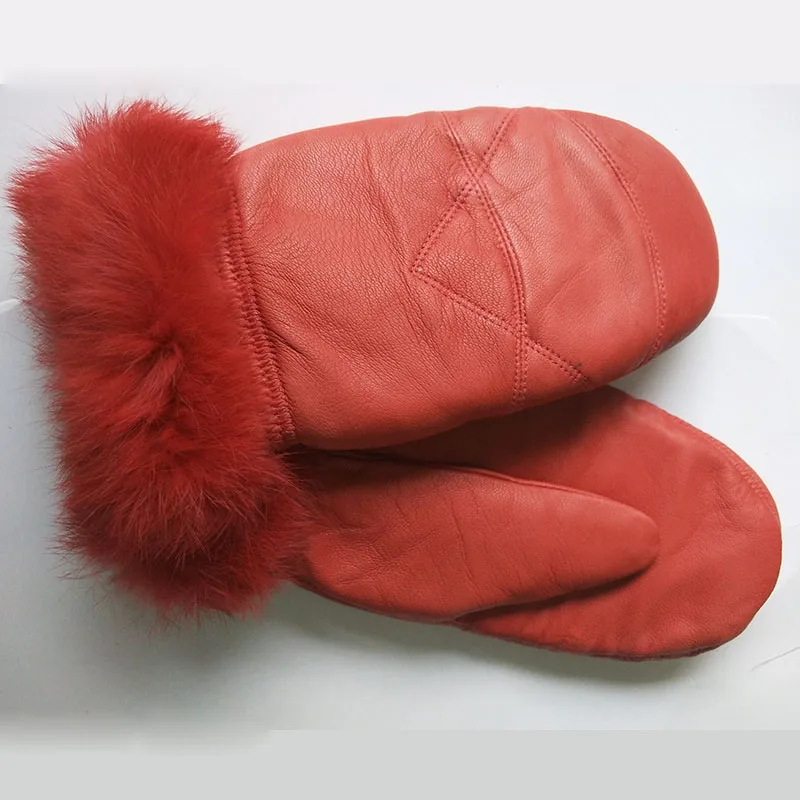 

Female Winter Warm Gloves Thick Real Sheep Leather Glove Women Casual Genuine Leather Gloves Students Outdoor Glove