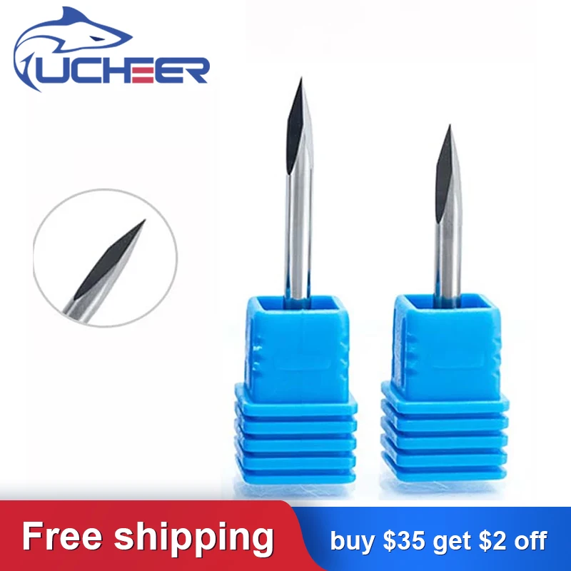 UCHEER из 2 предметов 3 175 мм tip0.2 Edge карбида Pypamid биты хорошее качество гравировальный