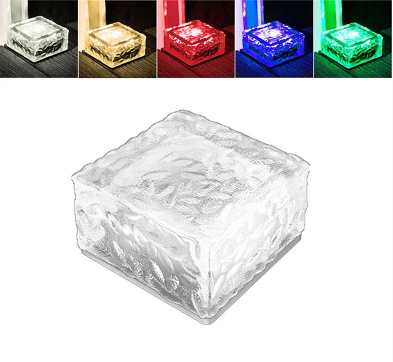 LED Ice Cube Brick Solar Lights Outdoor Decoration Lamp NEPROKE
