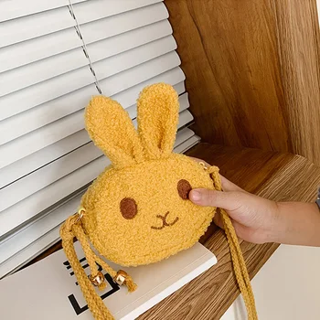 

Pretty Kids Girls Lovely Rabbit Cross Body Bag Purse Plush Handbag Cute Chain Shoulder Bags for Children