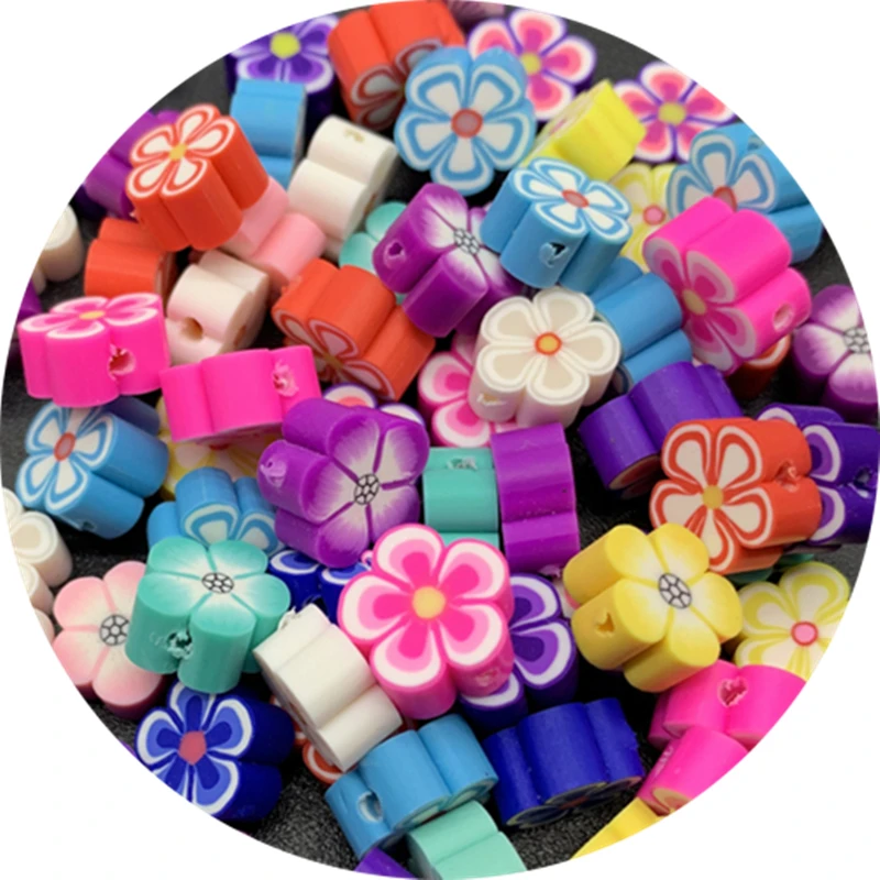 30pcs/Lot 10mm Mixed Colors Multiple Shape Clay Spacer Beads Polymer Clay Beads For Jewelry Making DIY Handmade Accessories