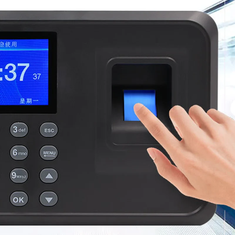 Biometric Fingerprint Attendance Machine LCD Display USB Fingerprint Attendance System Time Clock Employee Checking-In Recorder
