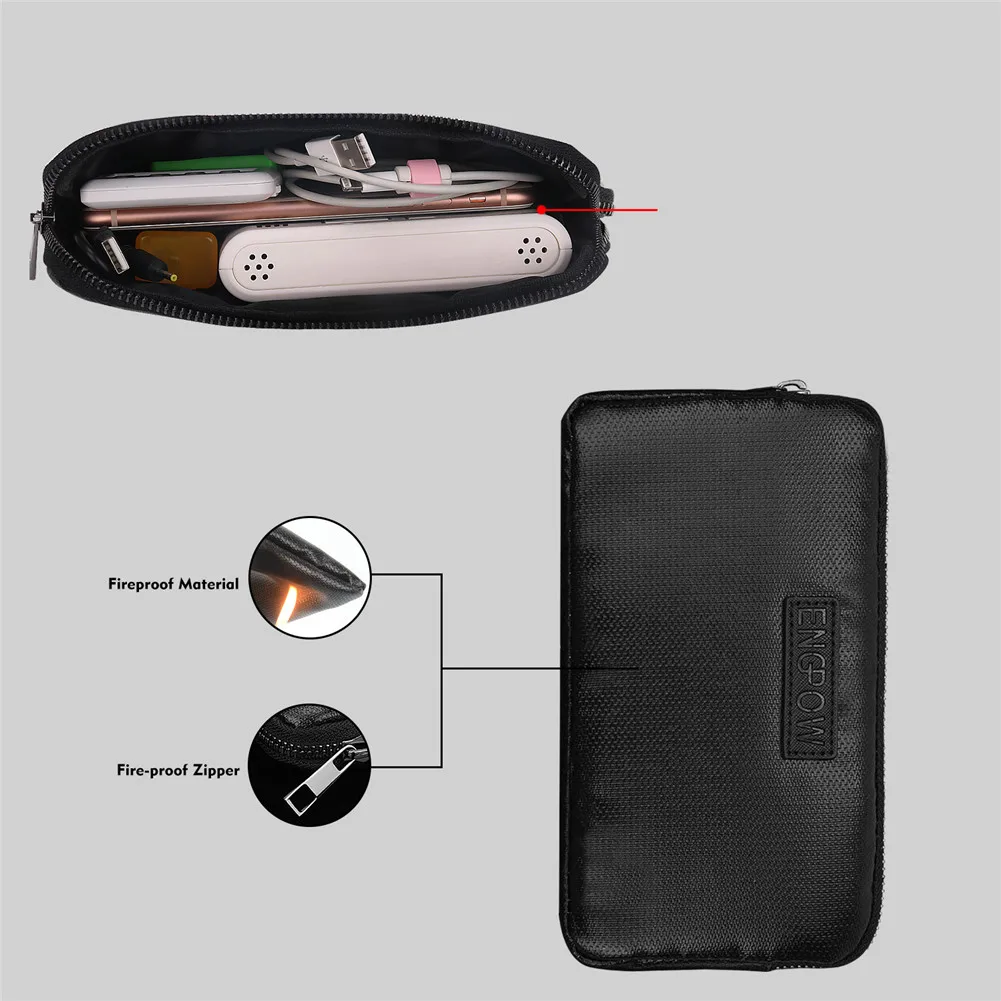Fireproof Signal Blocking Bag GPS RFID Faraday Bag Shield Cage Pouch Wallet Protective Case for Privacy Protection Car Key