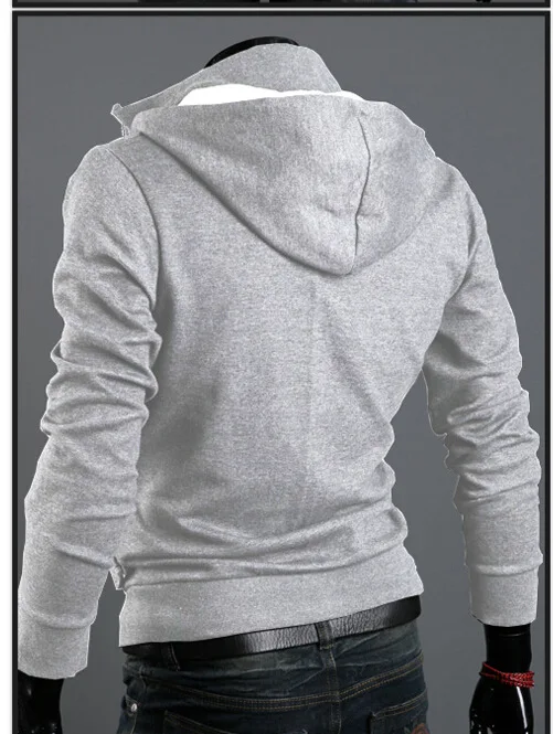 Весна и Осень Повседневная мода Асимметричный вырез тренд простой Slim Fit Мужская толстовка пальто