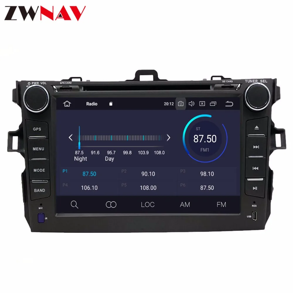 DSP Android 10,0 Автомобильный DVD стерео мультимедийный плеер для Toyota corolla 2007-2013 радио gps Navi Аудио Видео головное устройство стерео карта