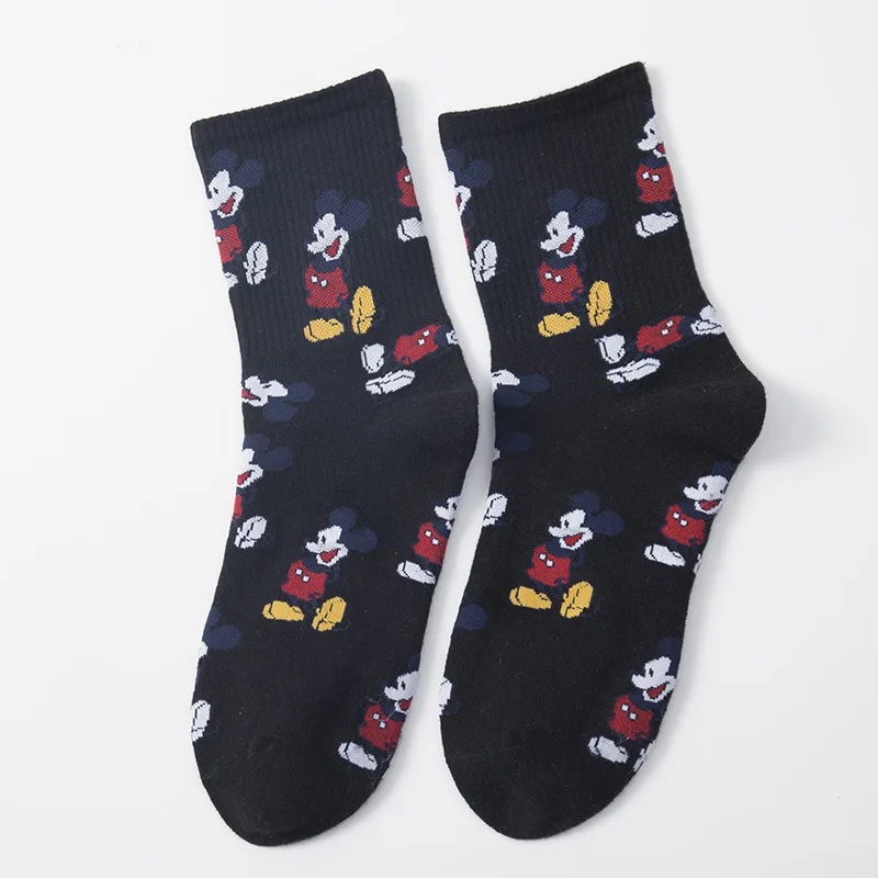 1 пара модных женских милых носков с Микки Маусом носки с героями мультфильмов в стиле Харадзюку женские хлопковые спортивные носки на весну и осень