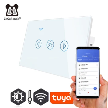 

New US Standard Touch Dimmer Switch Wifi Tuya App Control 1 Gang Wall Light Adjust Light Smart Automation Waterproof Switch tuya