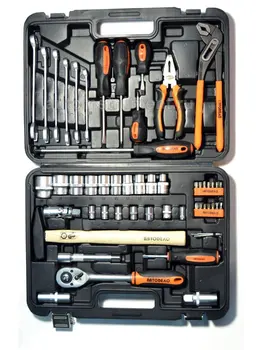 

Tool set автодело 56 пр. 1/2 ",1/4" Plast. Case universal wrench set and socket heads for repair Auto Moto