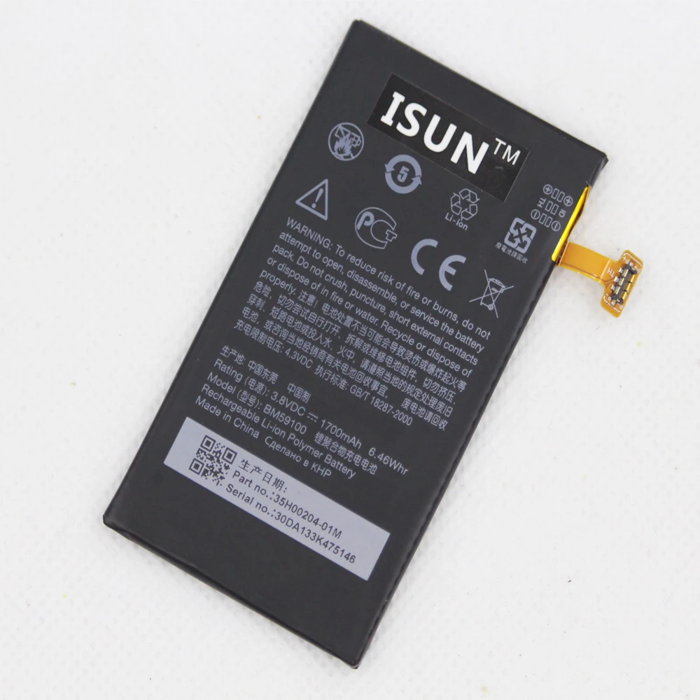 

ISUNOO 1700mAh BM59100 Battery For HTC 8S A620e Windows Phone 8S Rio A620t A620d Phone Battery With Repair Tools