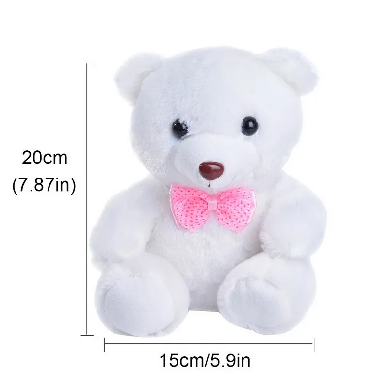 Cute LED Teddy Bear Panda Dark Glowing Stuffed Doll Toy Colorful Flashing Light Toy Gift For Girls Without Battery