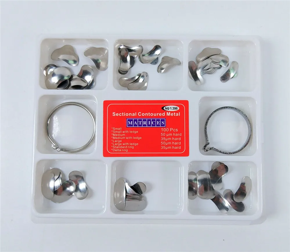 TOR Dental Matrix Bands Sectional Contoured Metal Matrices Small&ampMedium&ampLarge +2 Delta Rings | Красота и здоровье
