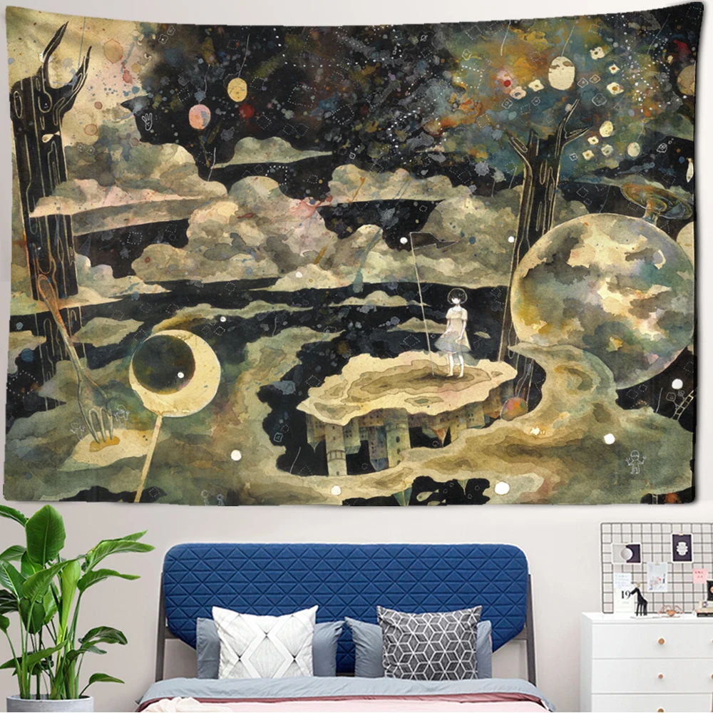 Cartoon Illustration Tapestry Wall Hanging Children's Room Dream tapestry decor anime wall decor wall flag decor