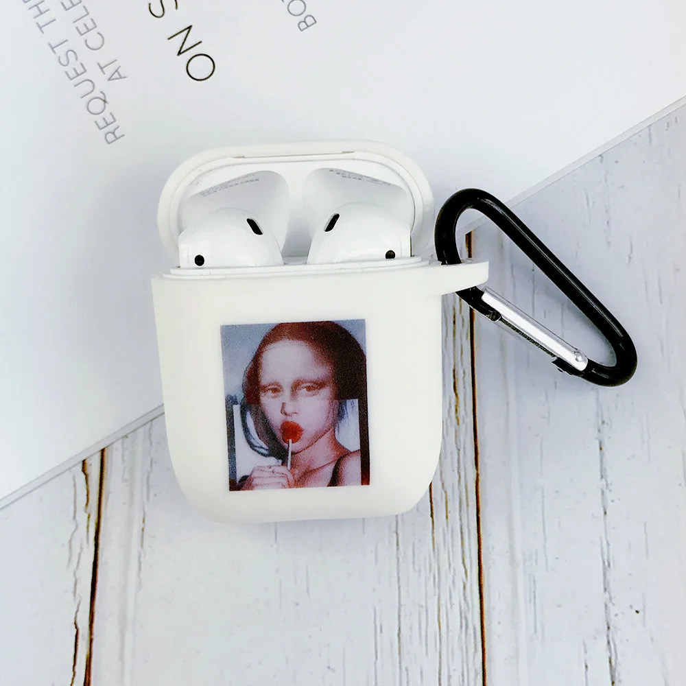 Для Apple Airpods чехол с забавными рисунками из мультфильмов статуи искусство картина Беспроводной Bluetooth наушники чехол для переноски 1/2 гарнитура крышка