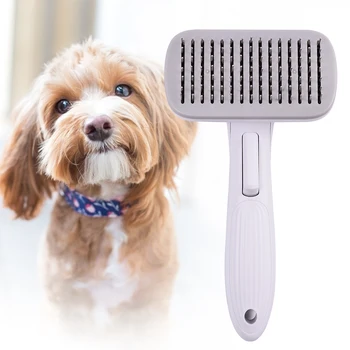 

Pet Comb Self Cleaning Brush Professional Grooming Brush for Dogs and Cats,Quick Clean Short and Medium Hair Removal Accessories