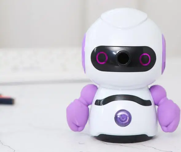 Purple 1 шт. Kawaii робот точилка для карандаша ручная резка карандаша инструменты для учебы для детей подарок школьные офисные канцелярские принадлежности - Цвет: Purple