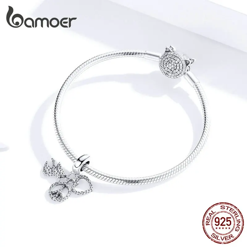 Bamoer, серебро 925, ювелирный подвесной Шарм, подходит для женщин, Европейский, браслет или ожерелье, мир, антивоенные, хорошее ювелирное изделие SCC1350