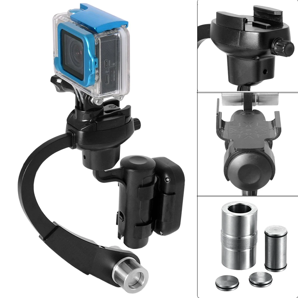 Black Поддержка снижения вибрации Steadicam ручной Мини Портативный Противоскользящий Профессиональный карданный держатель Стабилизатор камеры для Go Pro - Цвет: Black