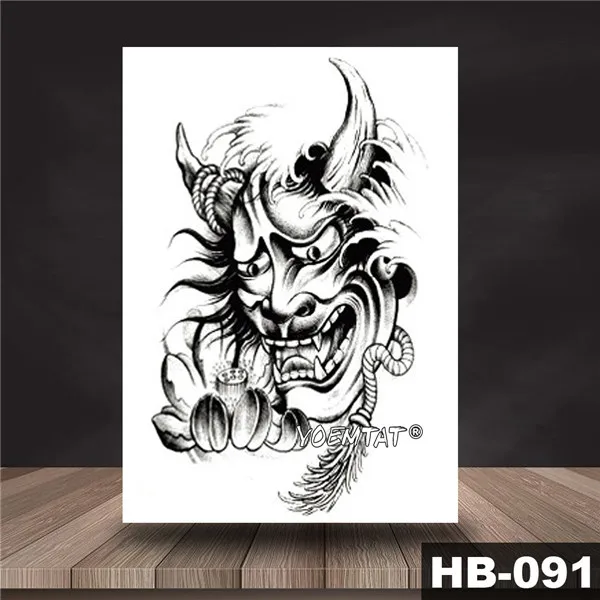 Demon devil, водостойкая временная татуировка, наклейка, японская Prajna, святая вспышка, татуировки, боди-арт, рука, поддельные татуировки - Цвет: 01