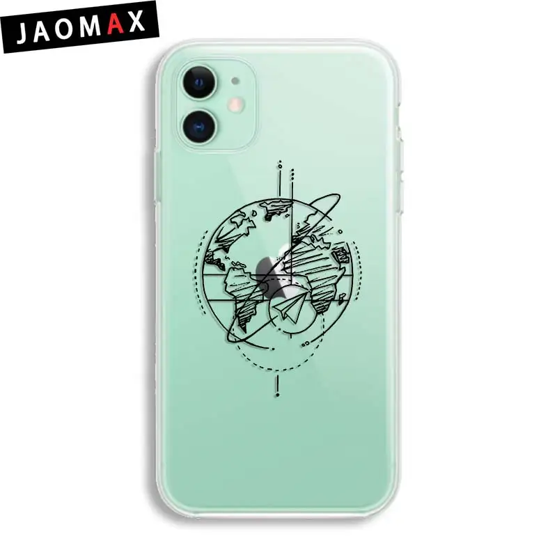 22042 Jaomax Прозрачный чехол для телефона для iPhone 11 Pro XR XS Max XS чехол s Роскошная Карта мира Путешествия Мягкий ТПУ чехол для iPhone 6 7p 8p - Цвет: 22042