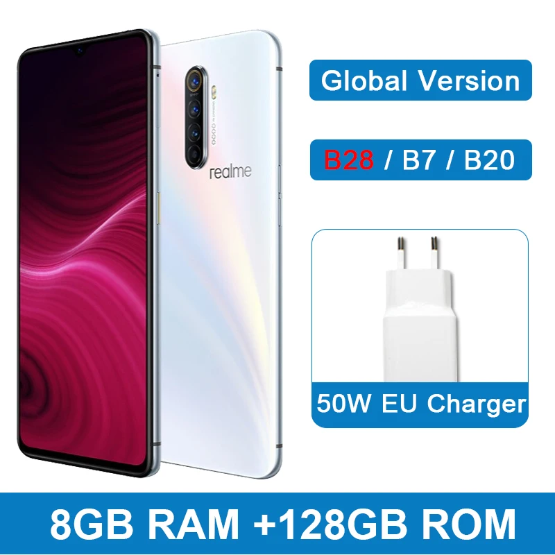 Realme X2 Pro X 2 6GB 64GB 6,5 ''мобильный телефон Snapdragon 855 Plus Octa Core 64MP Quad camera телефон nfc VOOC 50W быстрое зарядное устройство - Цвет: Global 8G128G White