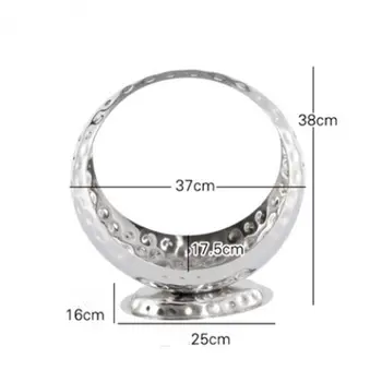 

Stainless steel hammer point round fruit basket fruit bowl hotel creative fruit plate ktv fruit plate sashimi plate