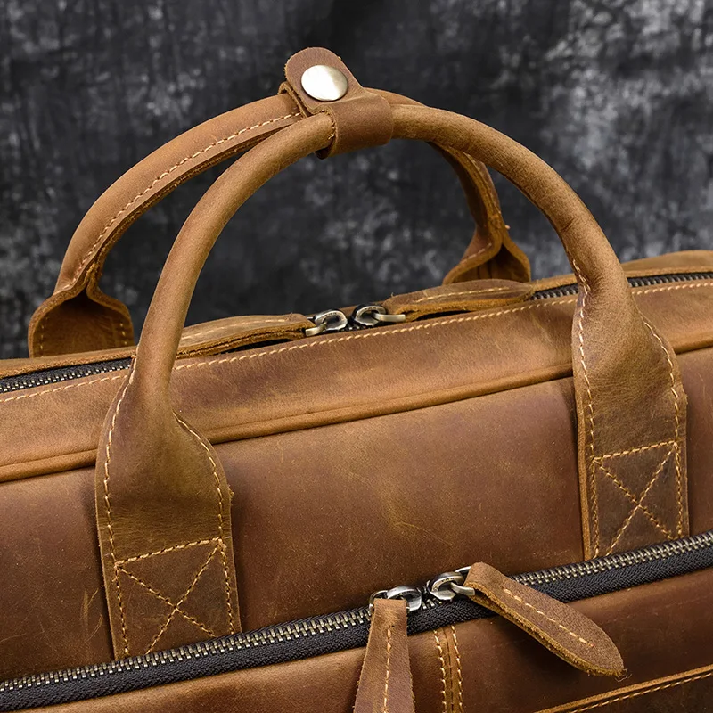 Vintage male laptop handbag Handmade Crossbody bag Genuine Leather Briefcase Bag for man fit for 14 inch PC Business Bag 22 Hdb991b4589a845249735e3291d2ec679X