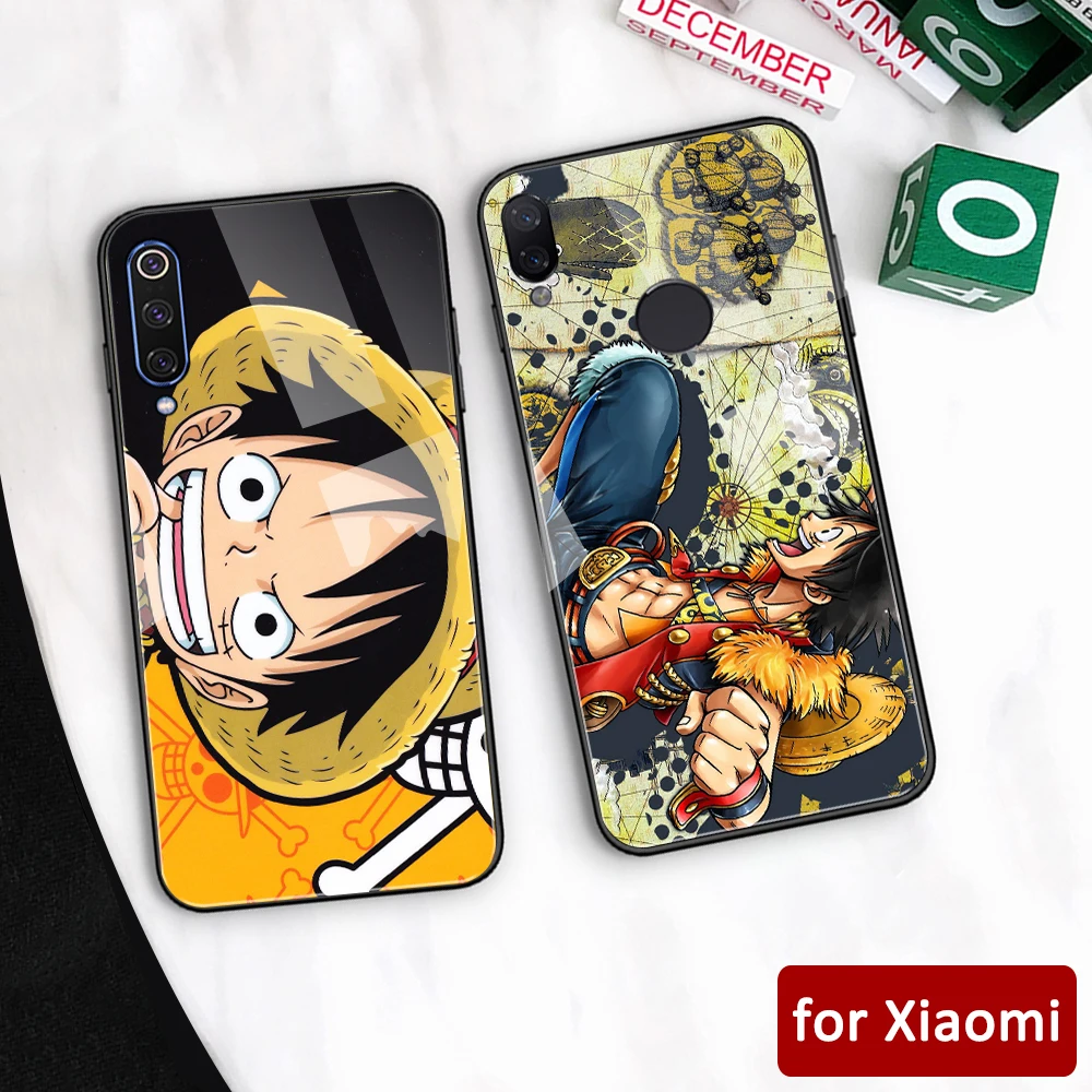 Чехол для xiaomi redmi note 8 pro стеклянный чехол с Аниме one piece mi 6 6x Note 5 7 Max 3 Mi play k20