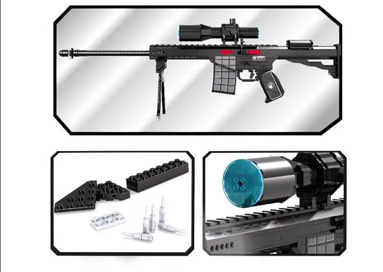 Ausini Guns Technic военный спецназ полиция снайперская винтовка M107 оружие 1:1 модель