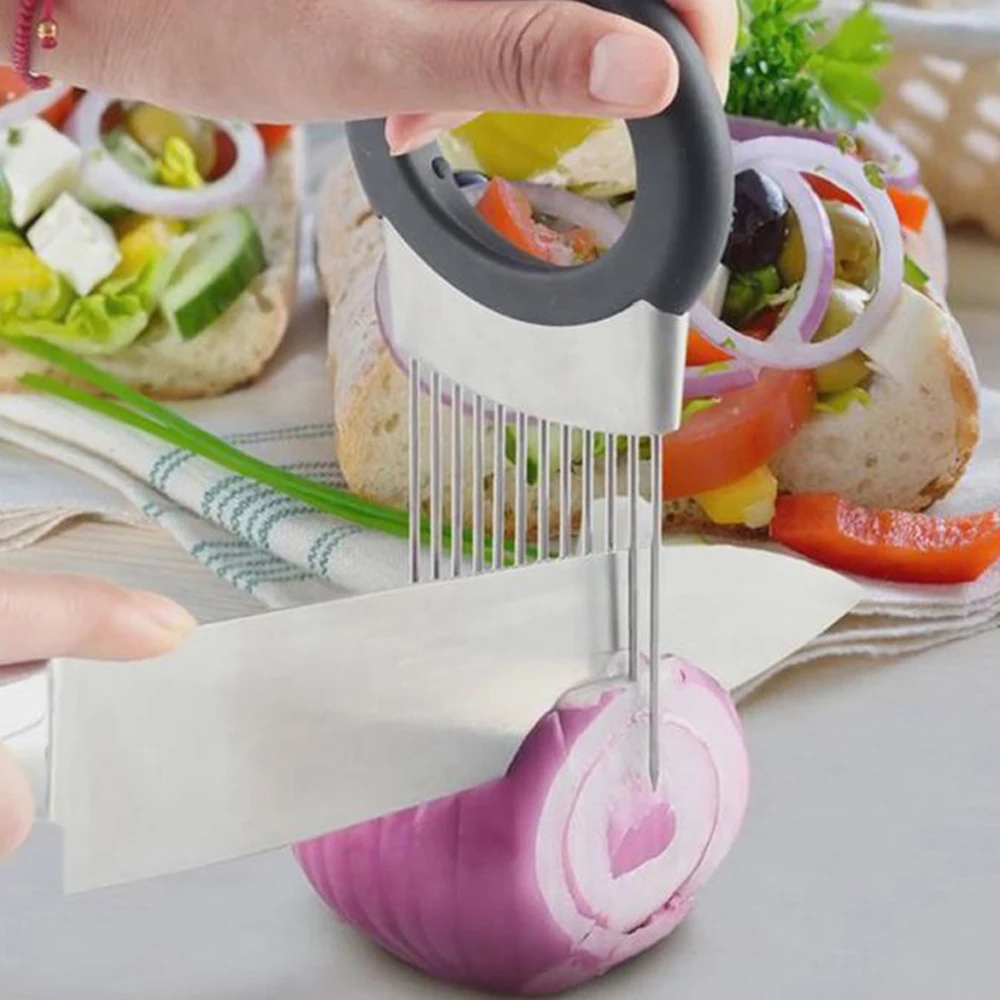 Скребок и слайсер для томатного лука овощей держатель помощи в нарезке