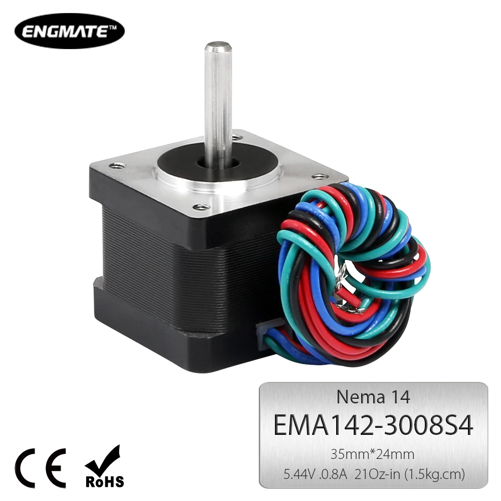ENGMATE Nema 14 Шаговый Мотор 21Oz-In 2-фазы 0.8A EMA142-3008S4 для ЧПУ-милл-маршрутизатора Резка |