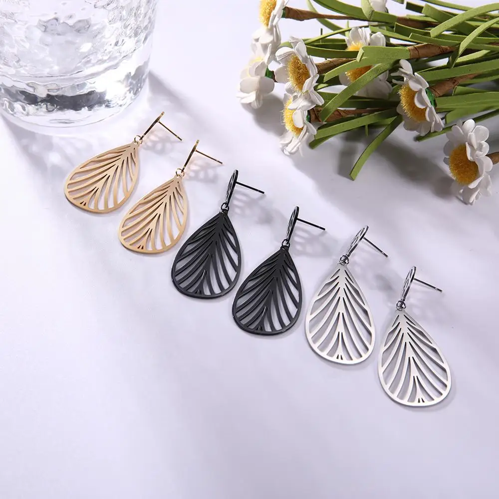 Большие серебряные сережки гвоздики My Shape из нержавеющей стали 316L филигранные