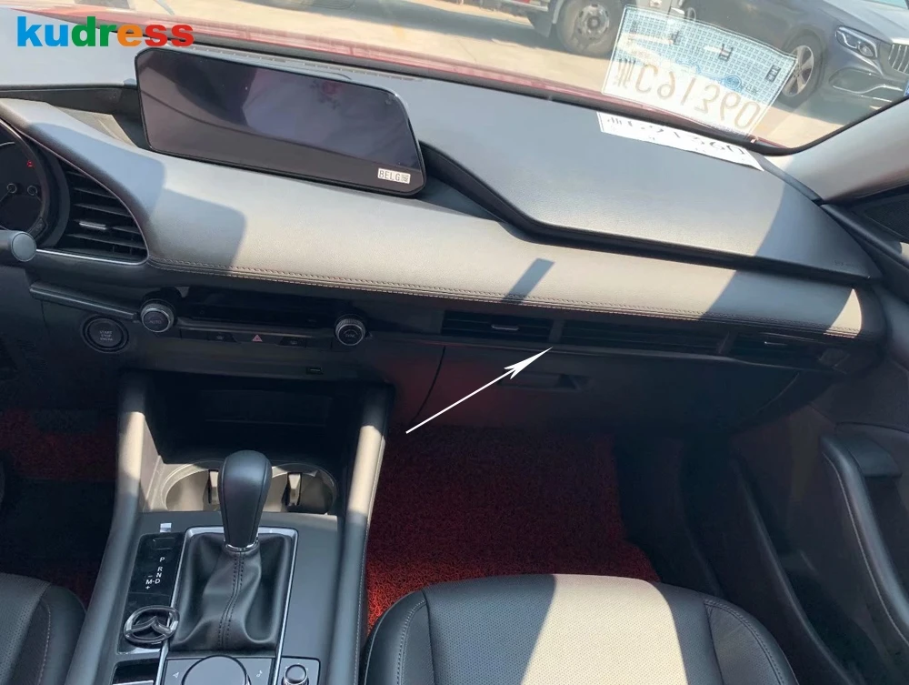 Для Mazda 3 M3 Axela углеродное волокно Автомобильная внутренняя Передняя Центральная контрольная лента для приборной панели панель формовочная отделка Аксессуары