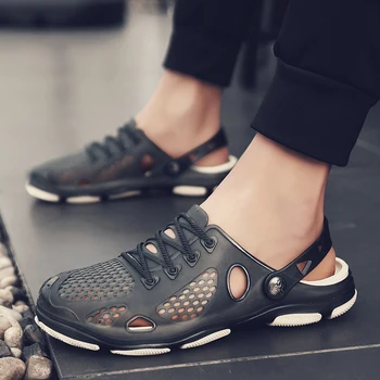 

Summer Beach Slipper Breathable Outdoor Sandals Classic Slip on Garden Clog Shoes Men Quick Drying Platform Gardening Shoes