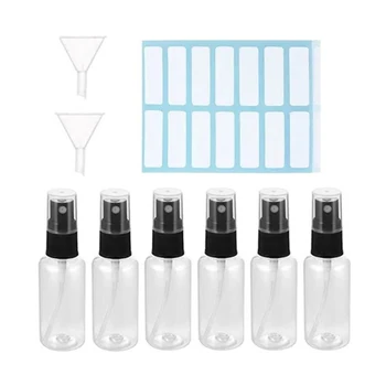 

6Pcs 100ml spray bottle cosmetics Water Bottle Empty Transparent Spray Bottles + 2Pcs Fast Filling Funnels Portable Travel