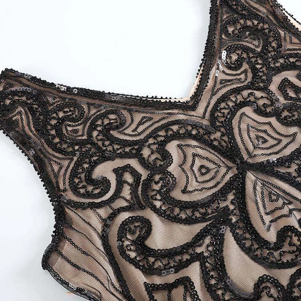 Robe hiver femme женское платье 1920s Шаль Обертывание Арт Деко блесток Арт Деко Хлопушка зимнее платье без рукавов vestidos ropa