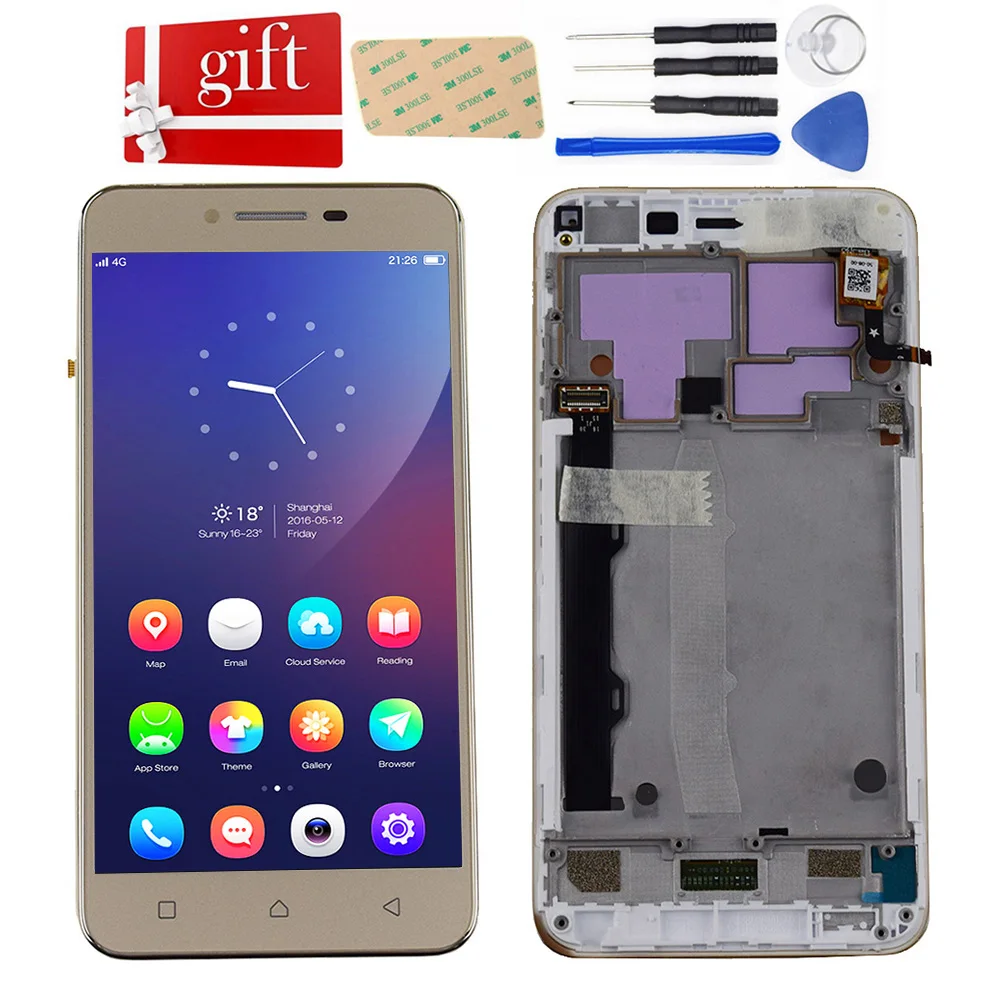 Beste LCD Voor Lenovo K5 Plus A6020A46 LCD Display Panel Touch Screen Digitizer Glas Montage Met Frame Voor Lenovo K5 Plus LCD